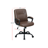 English Elm Adjustable Height Office Chair With Padded Armrests, Brown