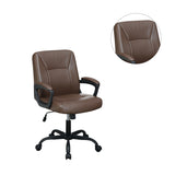 English Elm Adjustable Height Office Chair With Padded Armrests, Brown