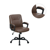 English Elm Adjustable Height Office Chair With Padded Armrests, Brown