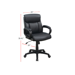 English Elm Standard Back Upholstered Office Chair Black - High-Density Foam Cushion, Adjustable Height, Ergonomic Comfort for All-Day Use SR011682