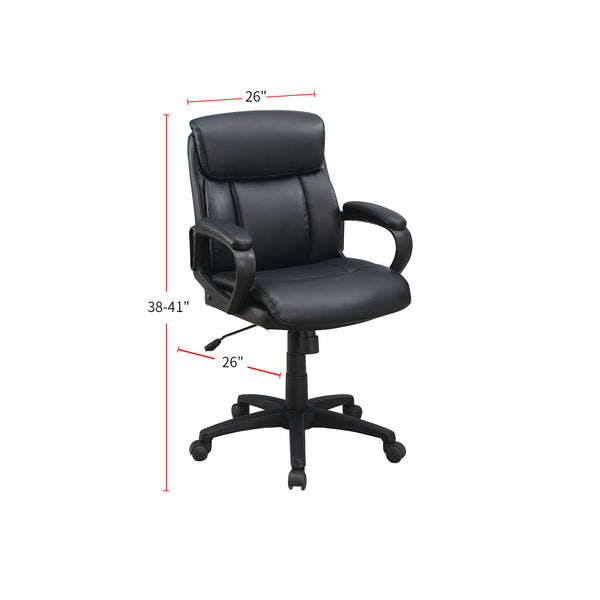 English Elm Standard Back Upholstered Office Chair Black - High-Density Foam Cushion, Adjustable Height, Ergonomic Comfort for All-Day Use SR011682