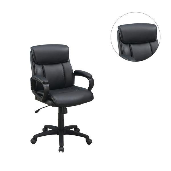 English Elm Standard Back Upholstered Office Chair Black - High-Density Foam Cushion, Adjustable Height, Ergonomic Comfort for All-Day Use SR011682