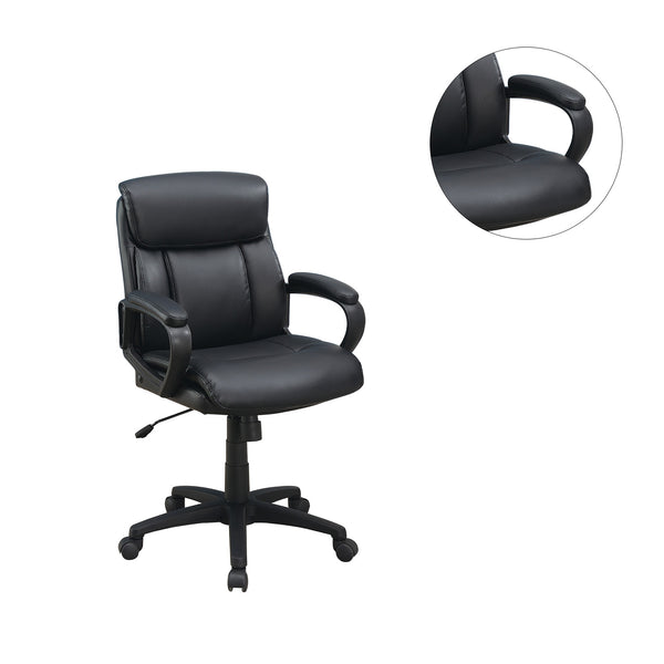 English Elm Standard Back Upholstered Office Chair Black - High-Density Foam Cushion, Adjustable Height, Ergonomic Comfort for All-Day Use SR011682