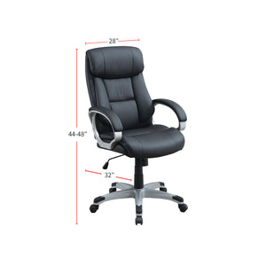 English Elm Adjustable Height Office Chair With Padded Armrests, Black