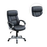 English Elm Adjustable Height Office Chair With Padded Armrests, Black