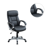 English Elm Adjustable Height Office Chair With Padded Armrests, Black