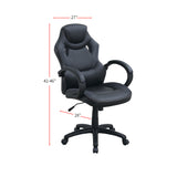 Black Executive Office Chair with Adjustable Height, Swivel, Armrests, and Casters - 250 lbs Capacity - 27