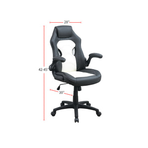 English Elm Adjustable Executive Office Chair Black White with Pocket Coil Seat, Adjustable Armrests & Casters SR011690