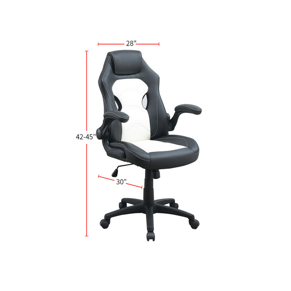 English Elm Adjustable Executive Office Chair Black White with Pocket Coil Seat, Adjustable Armrests & Casters SR011690
