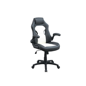English Elm Adjustable Executive Office Chair Black White with Pocket Coil Seat, Adjustable Armrests & Casters SR011690