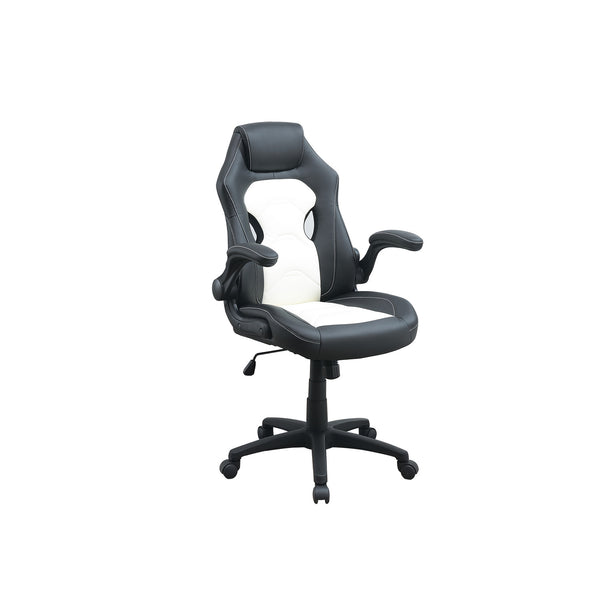 English Elm Adjustable Executive Office Chair Black White with Pocket Coil Seat, Adjustable Armrests & Casters SR011690