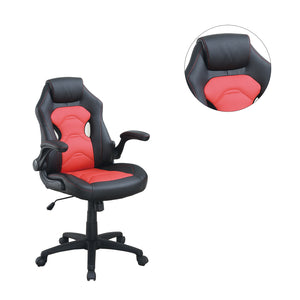 English Elm Adjustable Height Swivel Executive Computer Chair In Black and Red