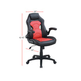 English Elm Adjustable Height Swivel Executive Computer Chair In Black and Red