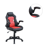 English Elm Adjustable Height Swivel Executive Computer Chair In Black and Red