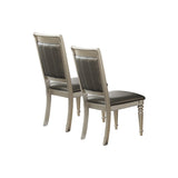 English Elm Dining Chairs With Tufted Back, Silver(Set Of 2)