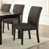 English Elm Ployfiber Upholstered Dining Chair, Ash Black(Set Of 2)