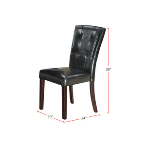 English Elm Faux Leather Upholstered Dining Chair, Black(Set Of 2)