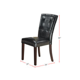 Black Faux Leather Dining Chairs Set of 2: Stylish & Sturdy for Any Dining Space - 19 x 24 x 39