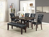 English Elm Faux Leather Upholstered Dining Chair, Black(Set Of 2)