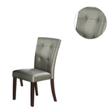 English Elm Leather Upholstered Dining Chair, Silver(Set Of 2)