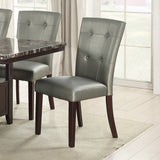 English Elm Leather Upholstered Dining Chair, Silver(Set Of 2)