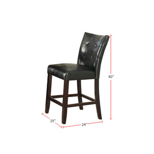 English Elm Leather Upholstered High Dining Chair, Black(Set Of 2)