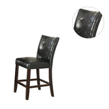 English Elm Leather Upholstered High Dining Chair, Black(Set Of 2)