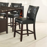 English Elm Leather Upholstered High Dining Chair, Black(Set Of 2)