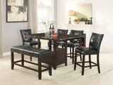 English Elm Leather Upholstered High Dining Chair, Black(Set Of 2)