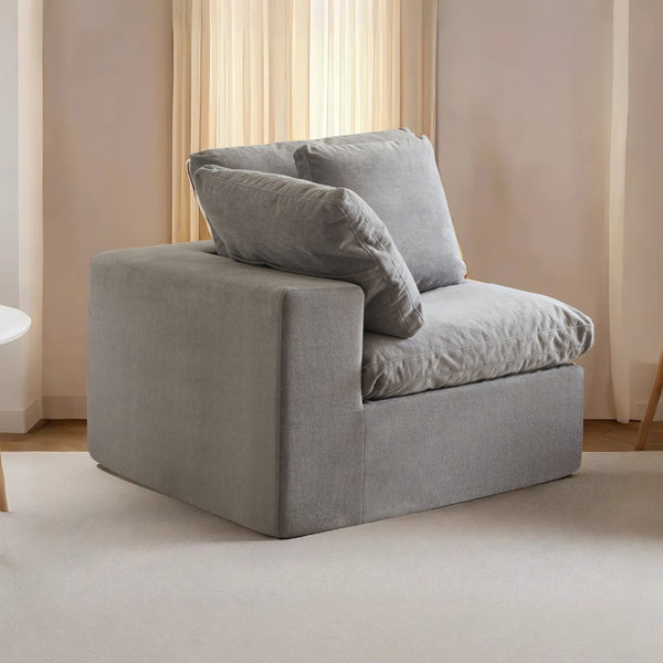 English Elm H-022-right Armrest Sherpa Sectional Module Cozy Modular Sofa Piece for Living Room W3622P346263