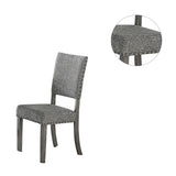 English Elm Set Of 2 Upholstered Fabric Dining Chairs, Grey