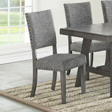 English Elm Set Of 2 Upholstered Fabric Dining Chairs, Grey