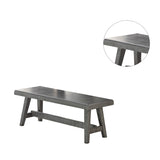 English Elm Sturdy Wood Dining Bench, Grey