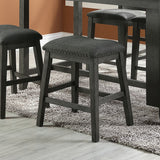 English Elm Linen-Fabric Padded Counter Stool, Dark Grey(Set Of 2)