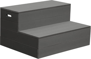 English Elm Hot Tub Aluminum Spa Steps with Wpc Wood Grain Treads and Side Handles 600lb Rated W1859P427405
