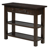 English Elm Trexm Retro Console Table With Drawer and Two Sturdy Shelves For Entryway, Living Room (Espresso)