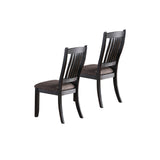 English Elm Dark Coffee Fabric Upholstered Side Chairs, Black(Set Of 2)