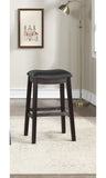 English Elm Black Pu Upholstery Bar Stool, Set Of 2