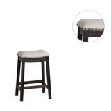 English Elm Grey Pu Upholstery Counter Stool, Set Of 2