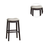 English Elm Grey Pu Upholstery Bar Stool, Set Of 2