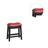 English Elm Burgundy Pu Upholstery Stool, Set Of 2