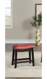 English Elm Burgundy Pu Upholstery Stool, Set Of 2