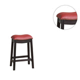 English Elm Burgundy Pu Upholstery Counter Stool, Set Of 2