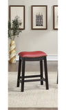 English Elm Burgundy Pu Upholstery Counter Stool, Set Of 2