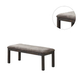 English Elm Fabric Upholstery Dining Bench, Dark Grey