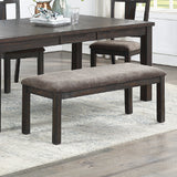 English Elm Fabric Upholstery Dining Bench, Dark Grey