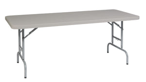 OSP Home Furnishings 6' Foldable Resin Top Multipurpose Table with Height Adjustable Steel Frame BT06A
