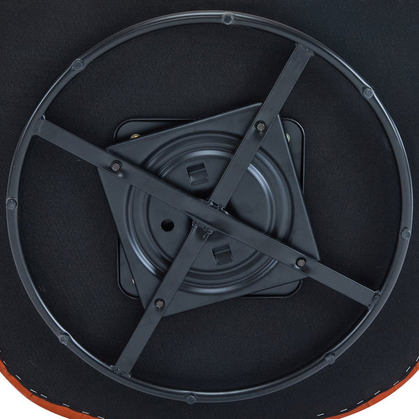 English Elm Christopher Knight Home® - Wilmore Orange Faux Leather Swivel Barrel Chair with 360° Rotation, Gold-Accent Finish, No Assembly Needed N776P237260O