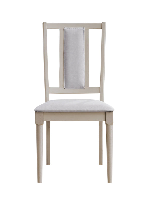 English Elm Marta Beige Linen Side Chairs Set of 2 — Padded 20" Seat, Double Pedestal Base, Natural Wood Finish B2726P266132
