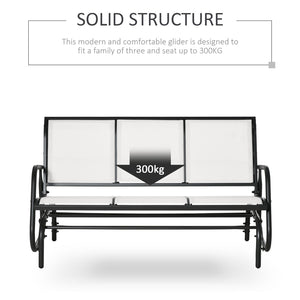 English Elm Outsunny 3 Seat Outdoor Glider Bench Powder Coated Metal Frame Mesh Porch Swing W2225P174334